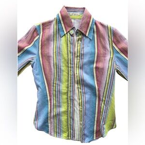 Etro button up blouse bright colors size IT 40/S